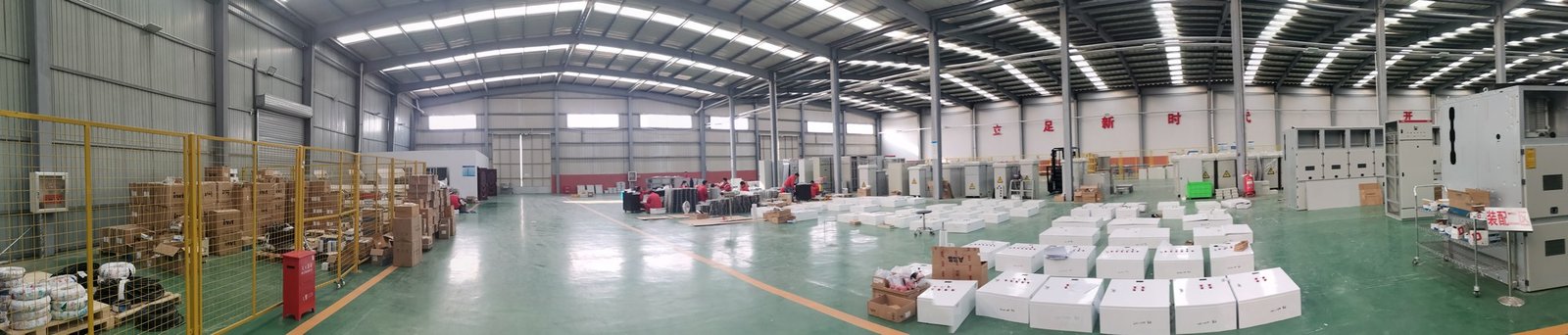 FESO manufacturing hall in Shenzhen, China — final assembly and dispatch area